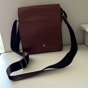 Mont Blanc leather messenger bag